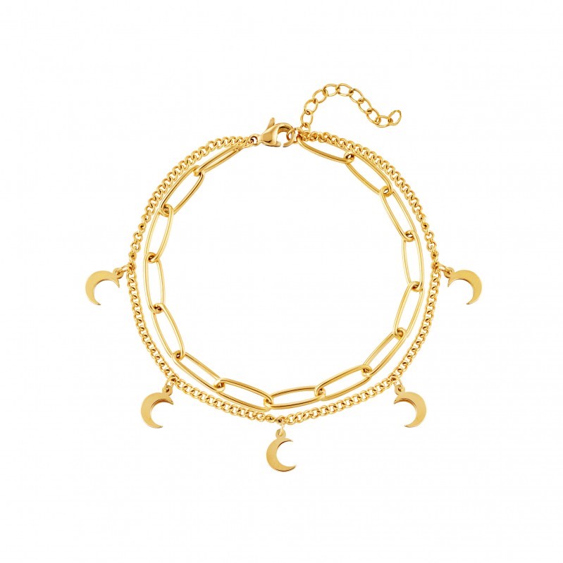 DARK MOON Bracelet, Gold, Stainless Steel | Zeneru